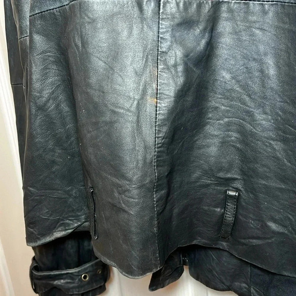 Walter Baker Black Leather Jacket 100% Genuine Leather Womens Size M Flaws - Picture 5 of 11